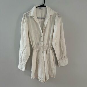 We Wore What off white linen romper